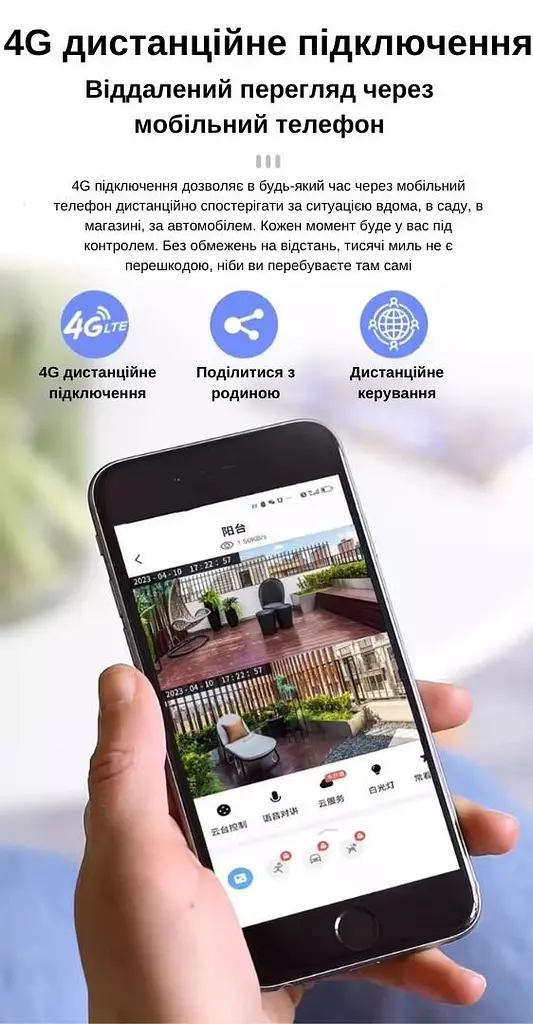IP-камера уличная с аккумулятором и двойным объективом XON SmartCam 4G 8000mAh Solar 1080P (KCBSM22VW 7478) Белая - фото 4