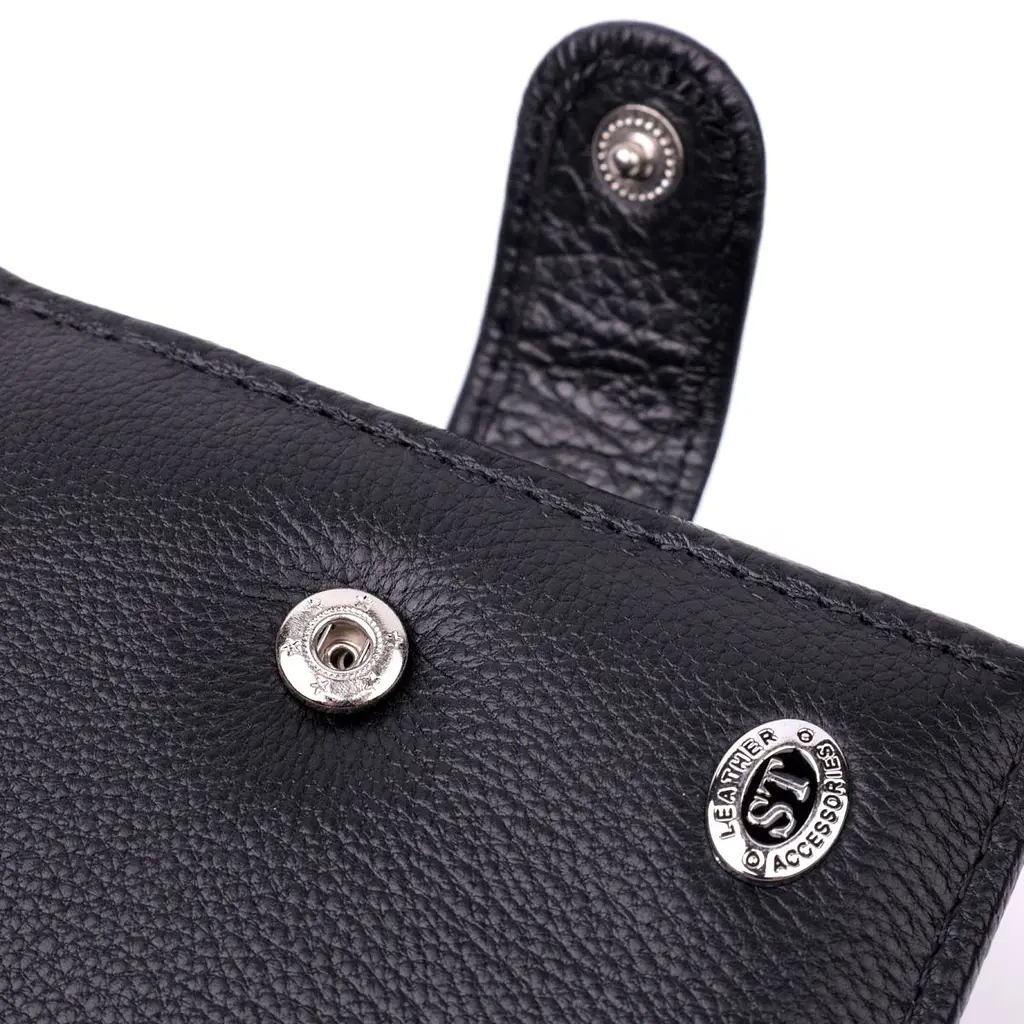 Чоловічий горизонтальний гаманець із натуральної шкіри ST Leather 22466 чорний - фото 5