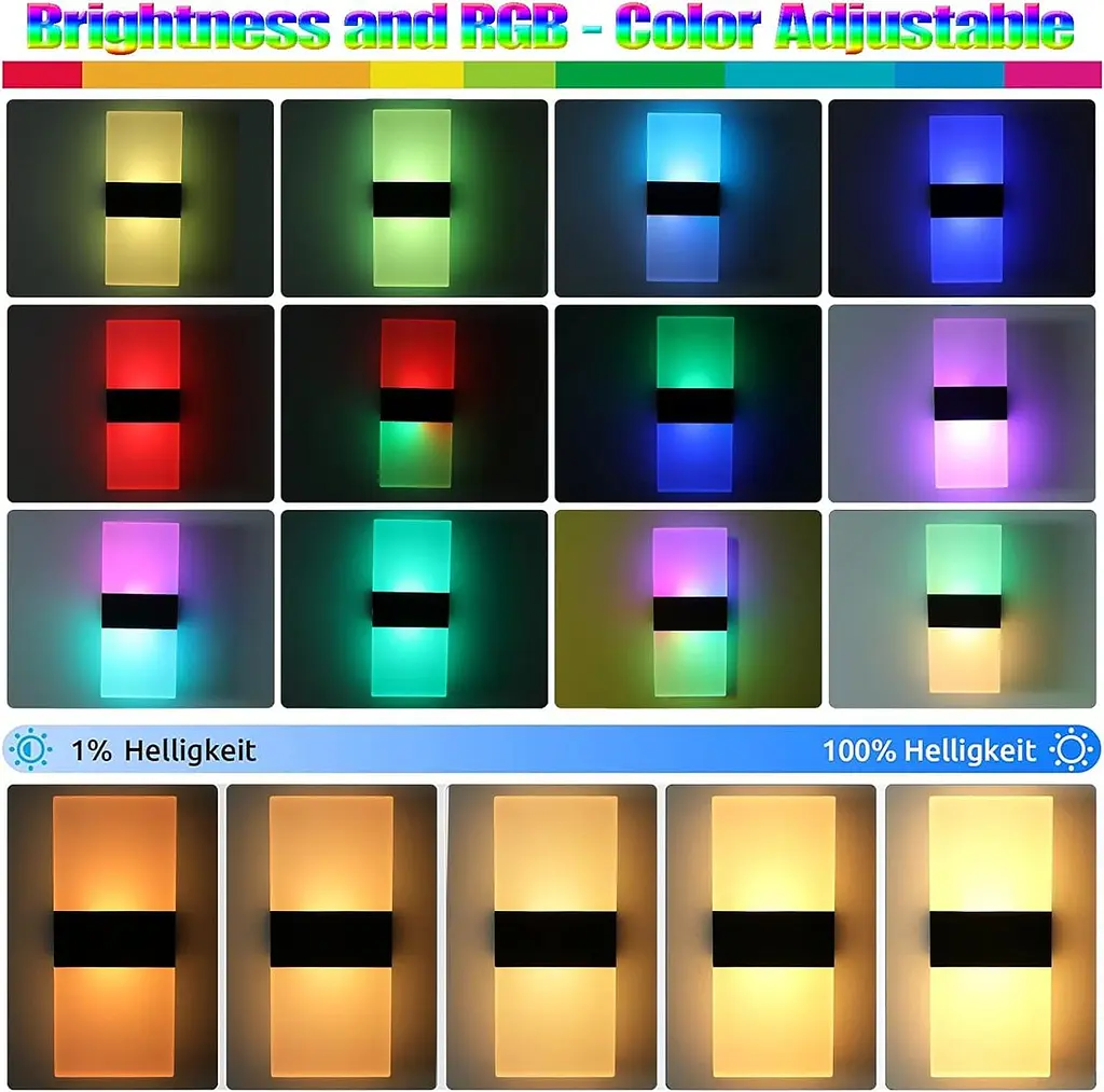 вітлодіодний настінний світильник VOMI RGB на батарейках - фото 2