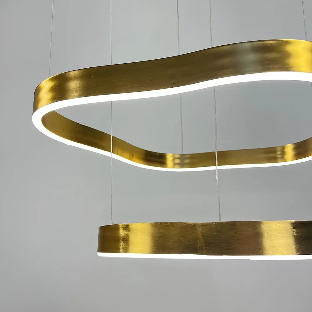 Необычная и эффектная люстра на 2 яруса 60+40 см в золотом корпусе Ст. PCL004-600*400 PGD | Line F - фото 3