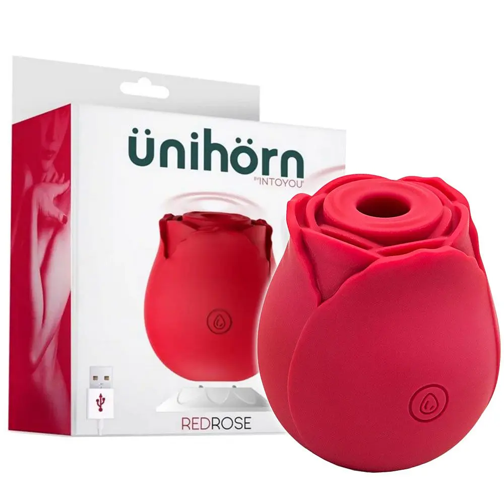 Вакуумний стимулятор клітора Unihorn Red Rose, 6,2 см (червоний) - фото 3