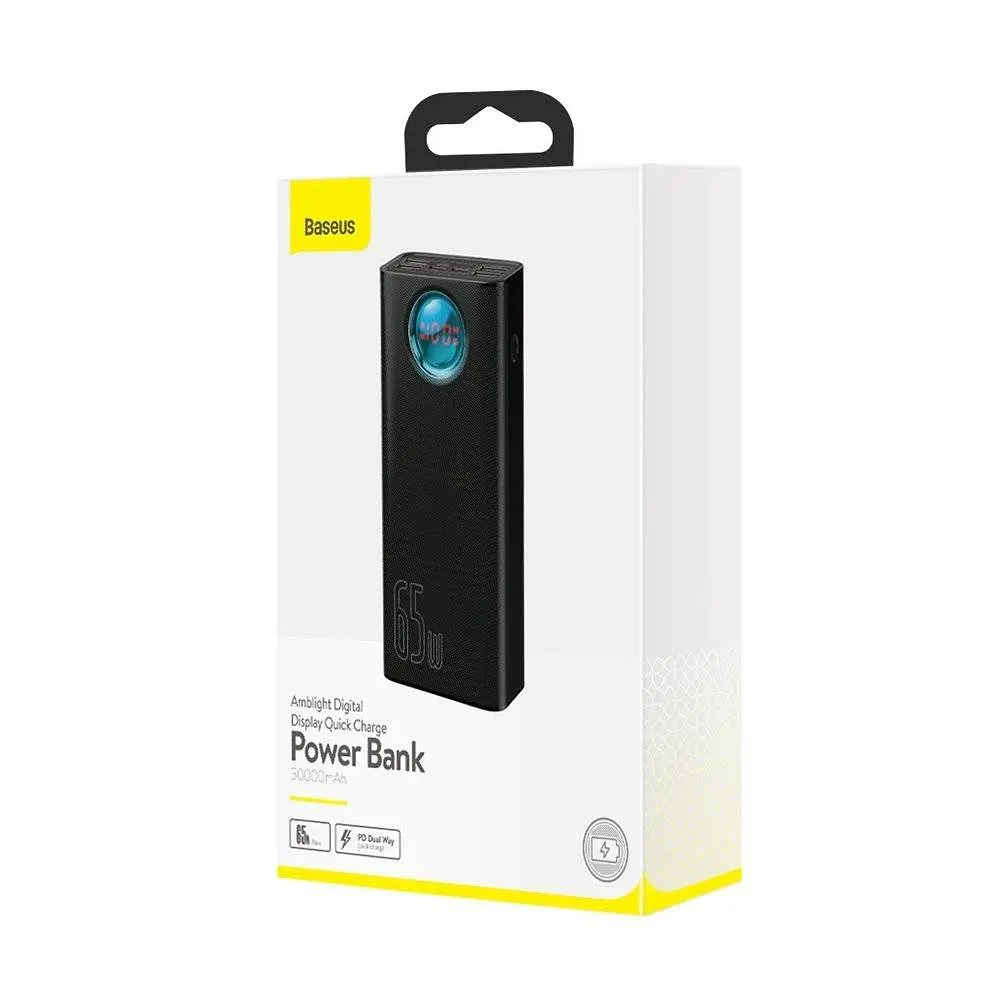 Зовнішній акумулятор Baseus Amblight Digital Display Quick Charge 65W 30000mAh [PPLG-A01] Black [69813] - фото 5