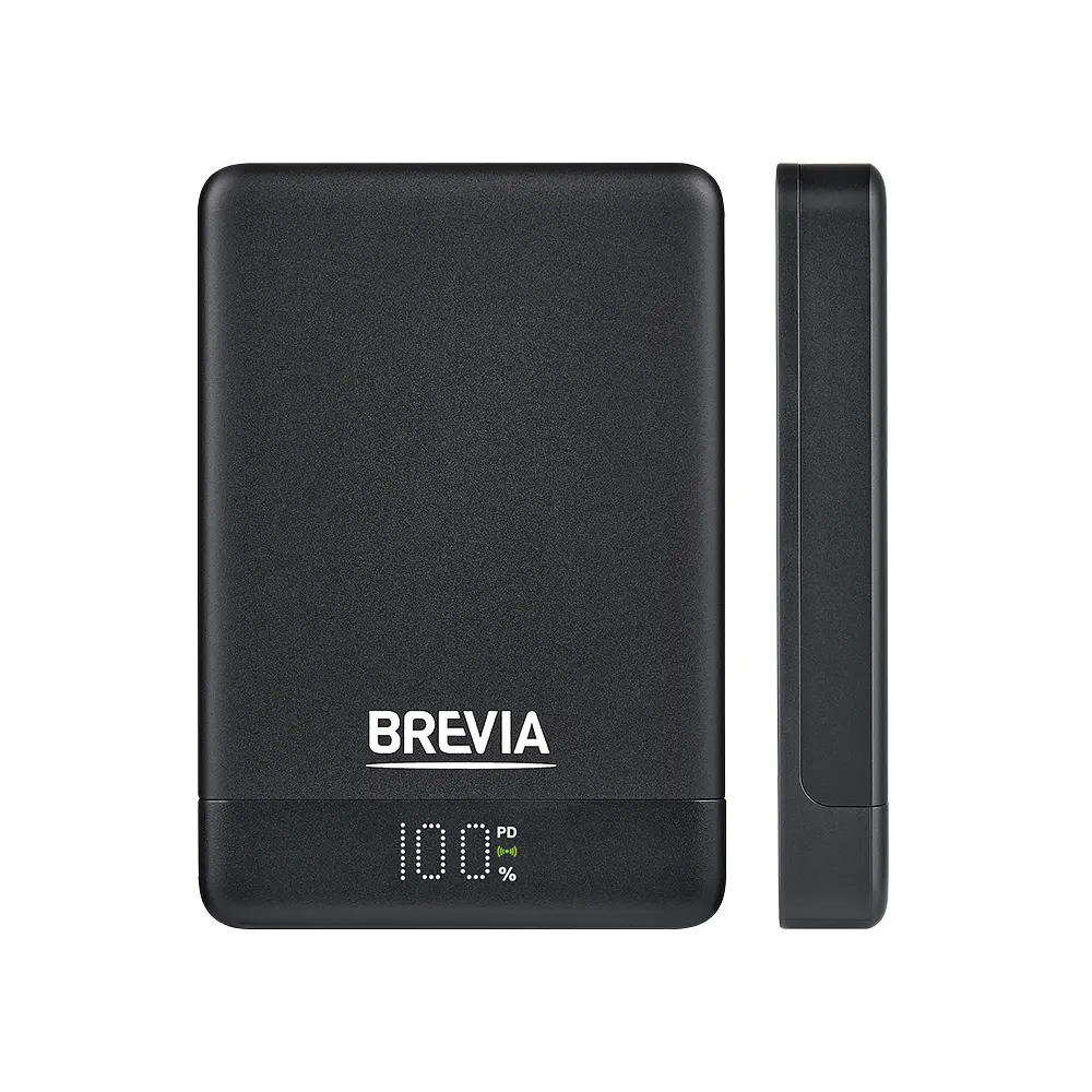 Повербанк (Power Bank) Brevia ePower 10000mAh MagSafe SuperSlim PD20W, Qі15W LCD чорний(45530MSB) - фото 3