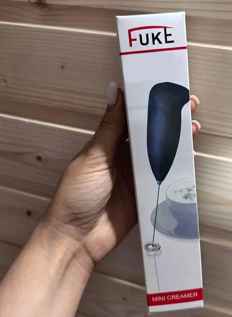 Ручний спінювач для молока Fuke-3089 на батарейках бірюзовий - фото 3