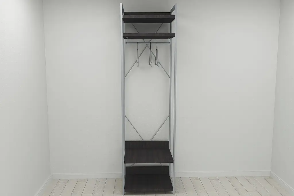 Шафа Гардероб Уні секція 2 серії Конект Ferrum-decor 220x60x50см Сірий метал ДСП Венге Магія 32 мм (FRD-104540) - фото 8