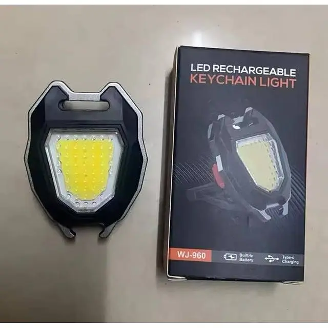Светодиодный карманный фонарик-брелок зажигалка 7в1 USB зарядка магнит - фото 11