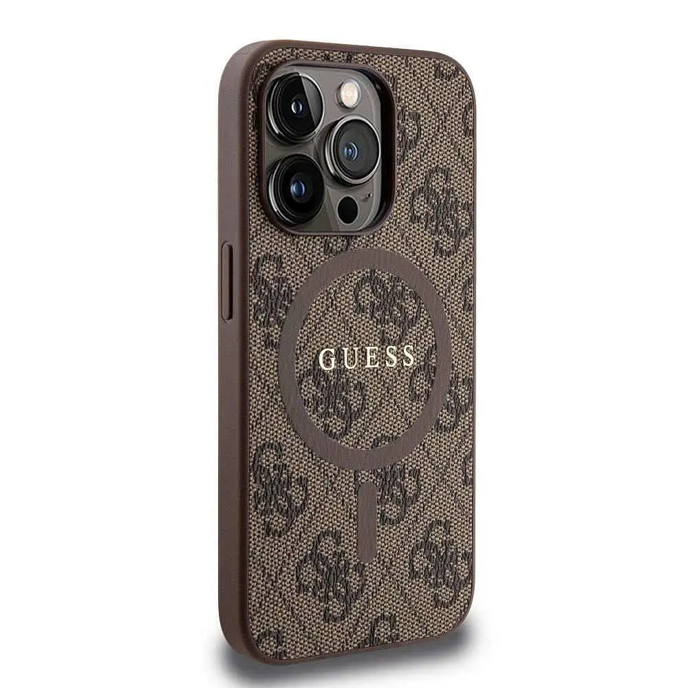Чехол Guess PU Leather 4G Colored Ring MagSafe для iPhOne 15 Pro Max Brown (57983118718) - фото 4