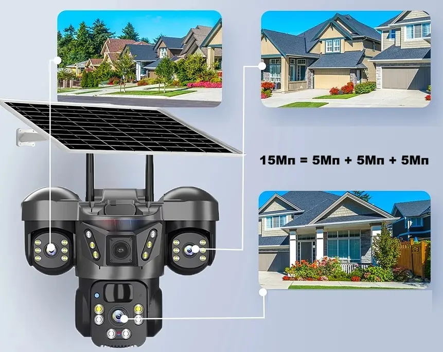 Вулична 4G камера VTS29-G 15Мп  з 3 лінзами  сонячна панель зарядки акумулятор 8000мАг  PIR сенсор руху - фото 6