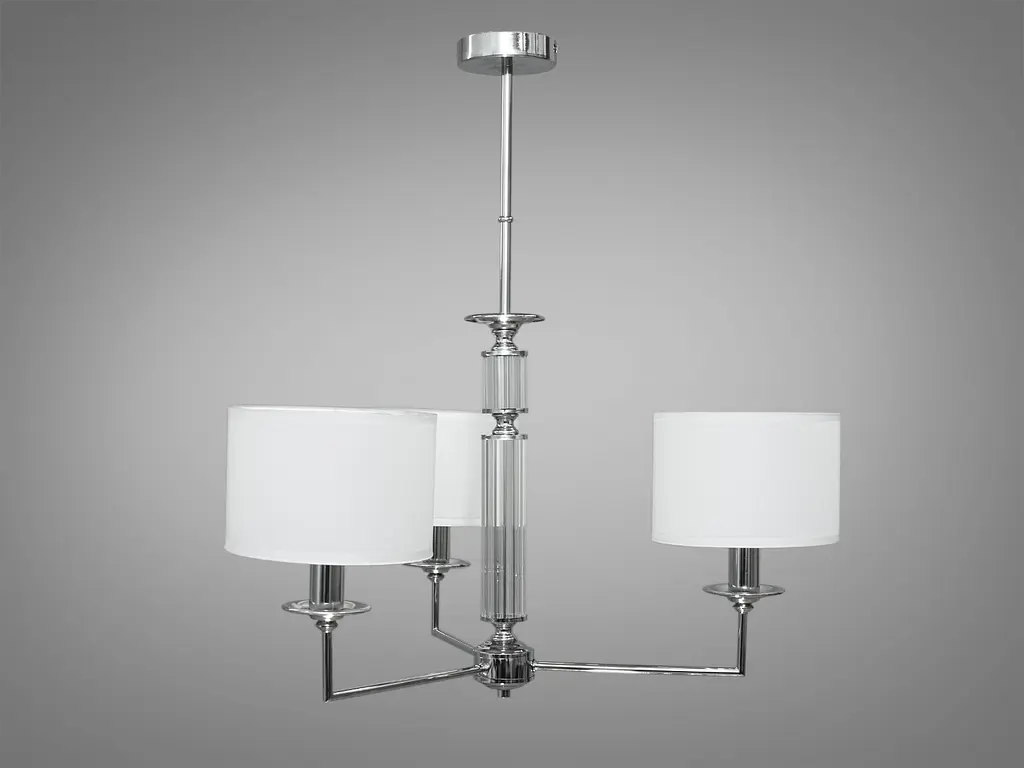 Ультрасовременная, строгая люстра с абажурами на 3 лампы в классическом исполнении. - фото 2