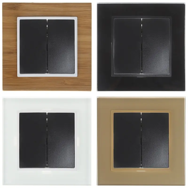 Вимикач Brille двоклавішний чорний NB-2V bk - фото 2