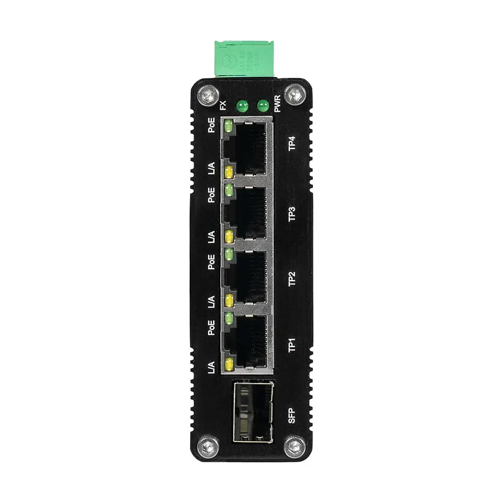 PoE-комутатор 5-портовий E-LINK LNK-IMC104GP-SFP IN 12-48V (73-00126) - фото 2