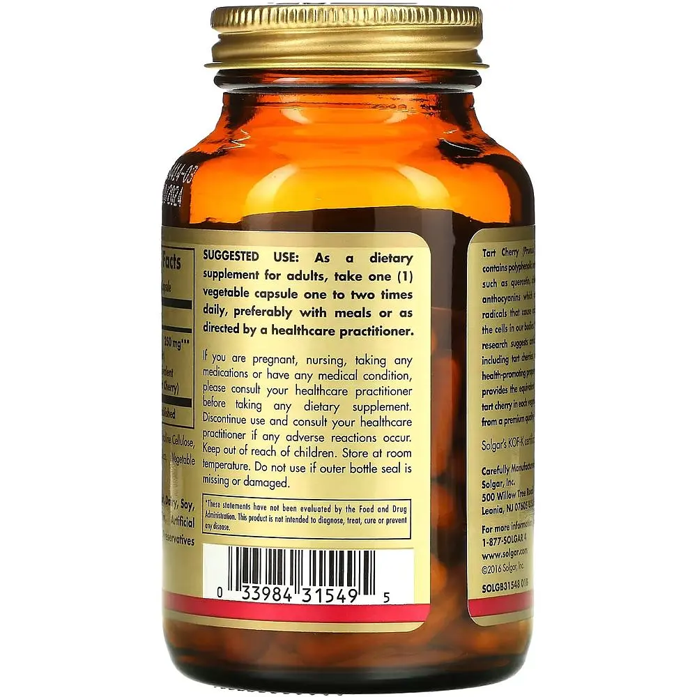 Екстракт терпкої вишні Solgar Tart Cherry Extract 1000 мг 90 капсул - фото 2