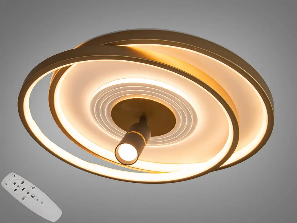 Сучасна LED-люстра Diasha 5532WH+G dimmer білий + золото, 66 Вт, з пультом і димером, 46 см - фото 3