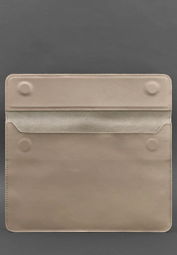 Шкіряний чохол-конверт BlankNote на магнітах для MacBook 15-16 дюйм Світло-бежевий - фото 3