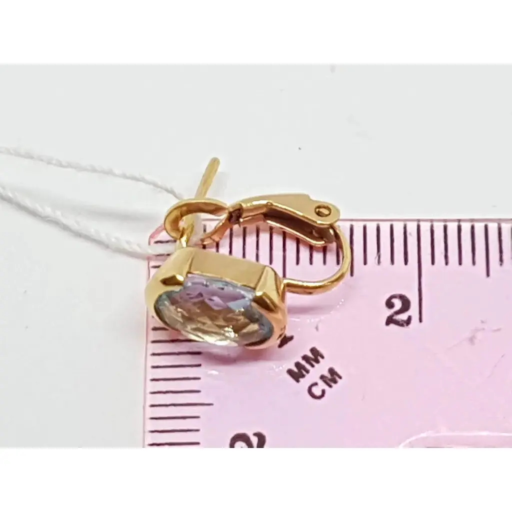 Золоті сережки Столична Ювелірна Фабрика з кварцом. 102536 - фото 5