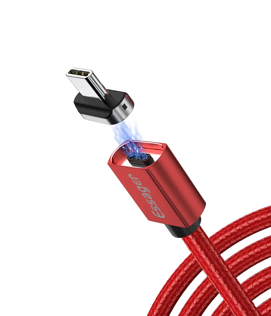 Магнитный кабель красный ESSAGER USB Type-C 1метр