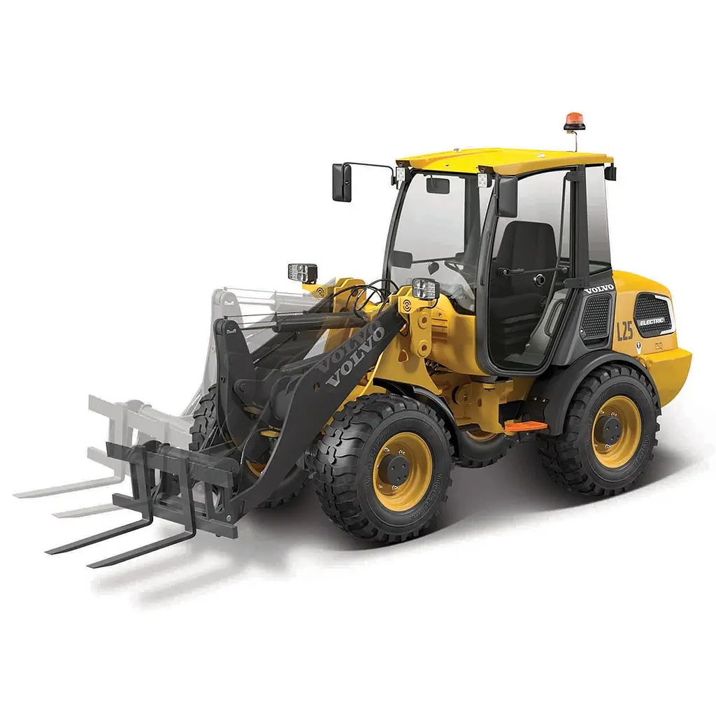 Автомодель Bburago серії Construction Навантажувач Volvo L25 з вилами (18-32090) - фото 2