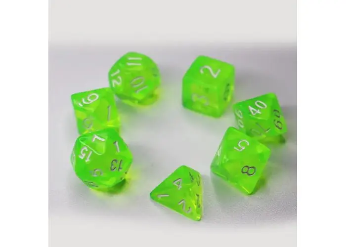 Набір кубиків Transparent 7 Dice Set - Light green , 7 шт. (g7dtran13) - фото 2