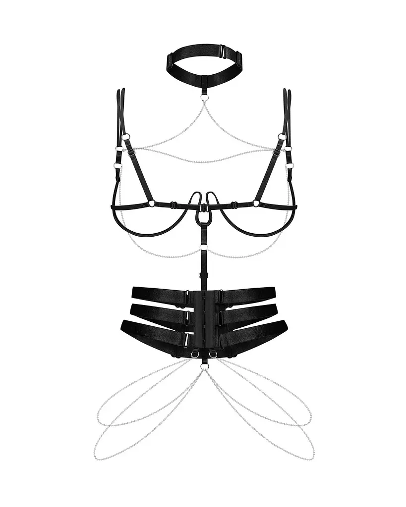 Портупея Obsessive Premisis Black, S/M/L (чорний) - фото 3