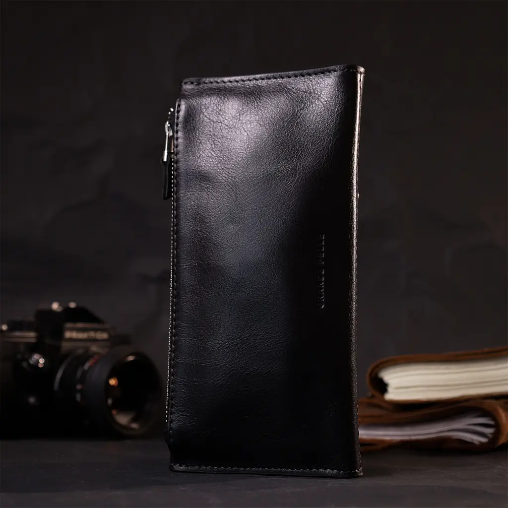Кожаный женский кошелек Grande Pelle 21х10.5х2 см acs0027017 - фото 9