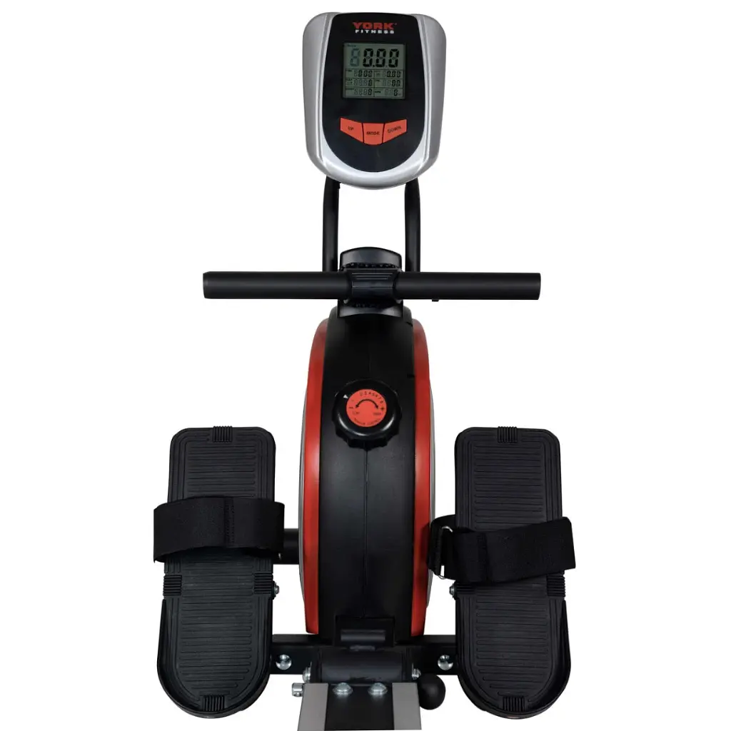 Гребной тренажер магнитный York Fitness Performance красный с черным - фото 4