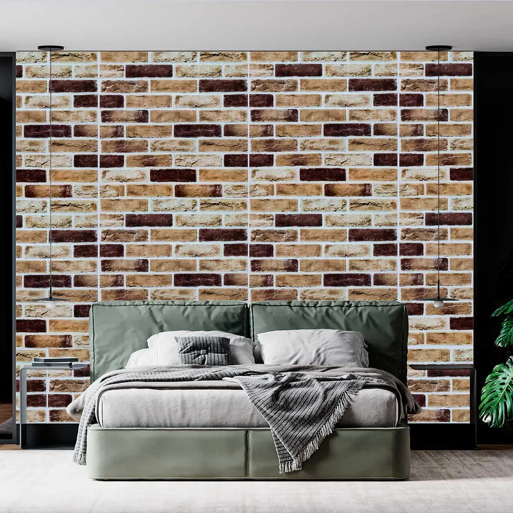 Самоклеюча декоративна 3D панель 3D Loft цегла пісочний клінкер 700x700x5мм (415) - фото 3