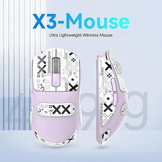 Бездротова мишка ATTACK SHARK X3 Purple | Сенсор PAW3395 | 65 годин акум - фото 5