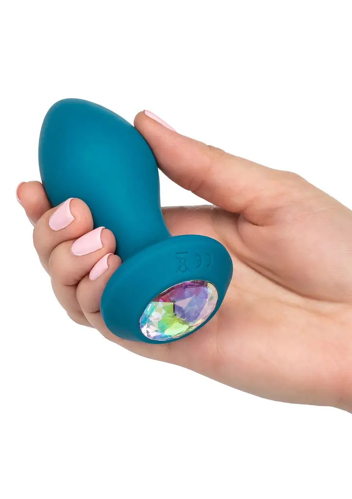 Анальная пробка Power Gem Vibrating Crystal Probe 10.7 см (синий) - фото 4