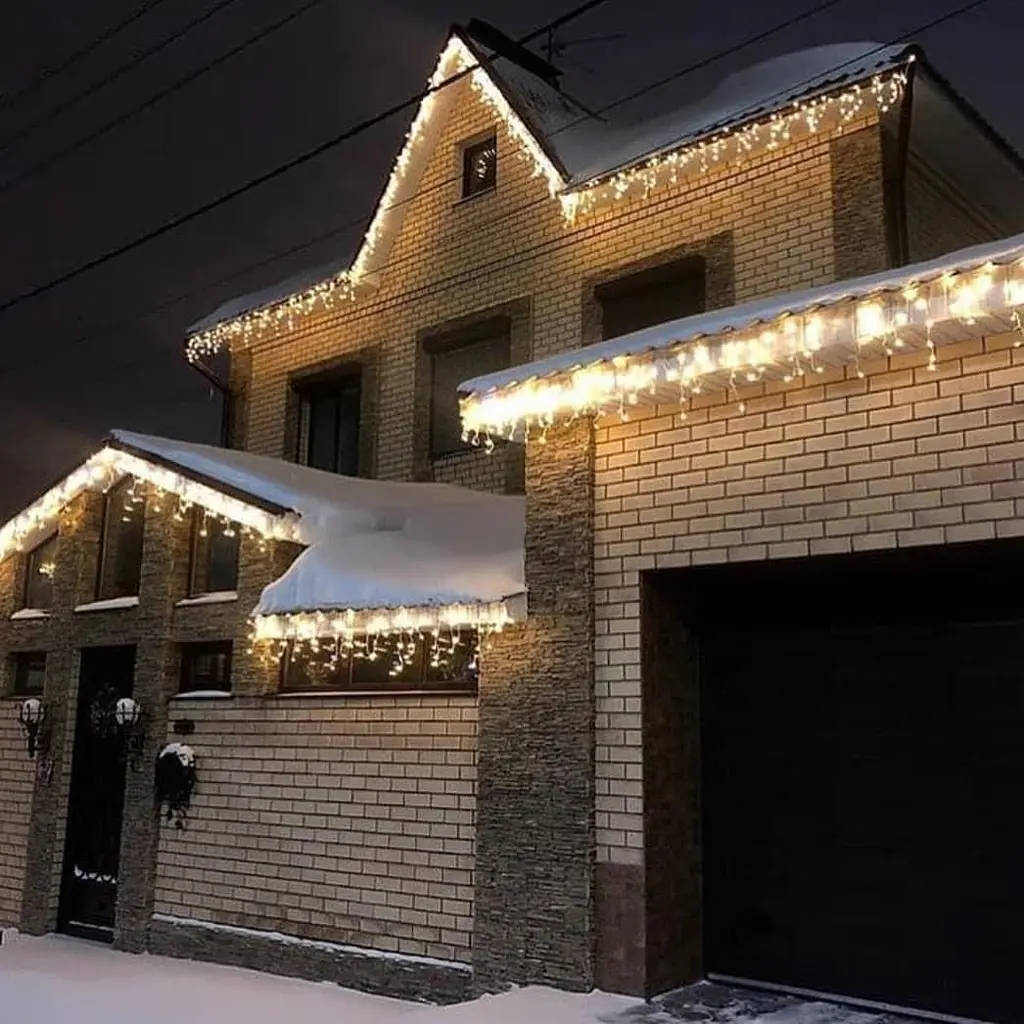 Новорічна зовнішня світлодіодна гірлянда дощ "Бахрома вулична" 120 LED YS-UK002 3x0.5м (білий) 82819 - фото 3