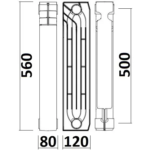 Радиатор биметаллический секционный Queen Therm 500/120 (кратно 10), Белый - фото 9