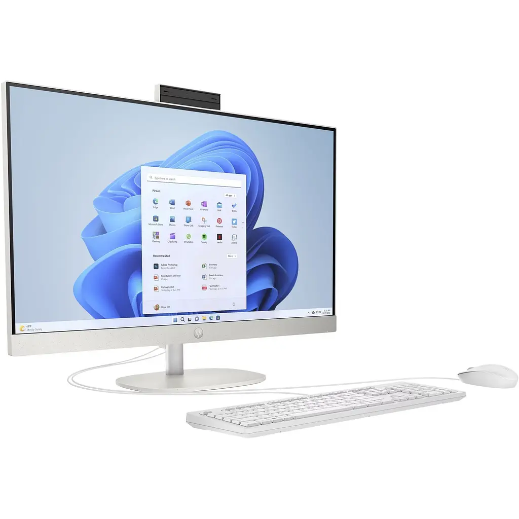 HP Комп'ютер персональний моноблок HP All-in-One 27" FHD IPS AG, Intel U7-155U, 16GB, F1TB, UMA, WiFi, кл+м, DOS, білий - фото 4
