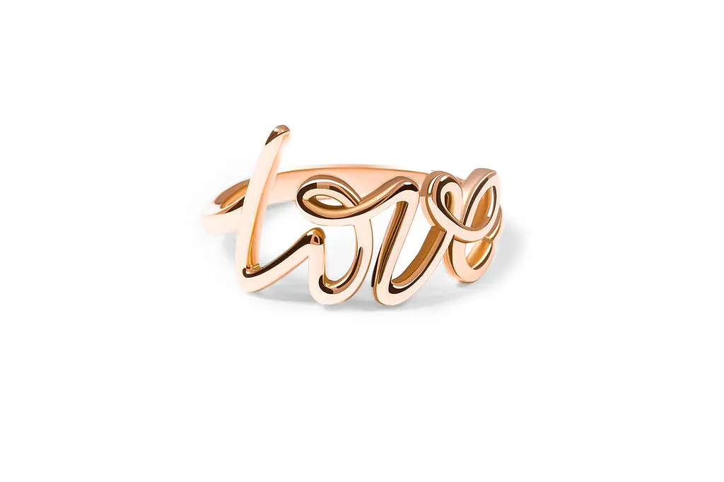 Каблучка з червоного золота LOVE 19 К-0363