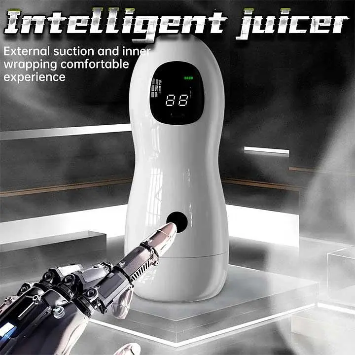 Автоматический мастурбатор вагина Sex Robot с дисплеем USB type-C белый - фото 7