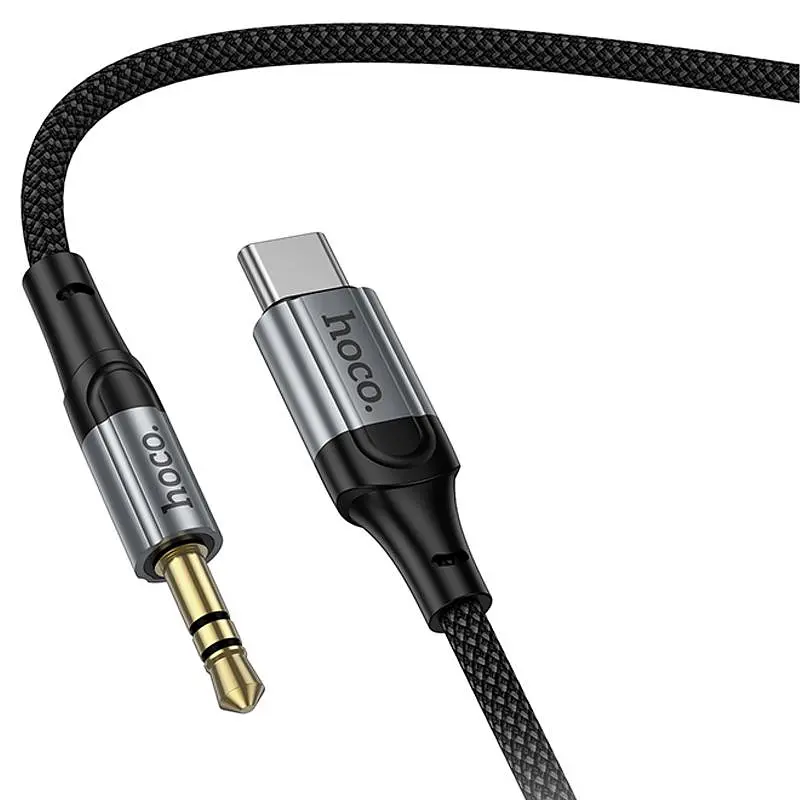 Аудіо кабель Aux Hoco UPA33B Nuevo (Type-C to AUX 3.5mm) (1.5m) Black - фото 4