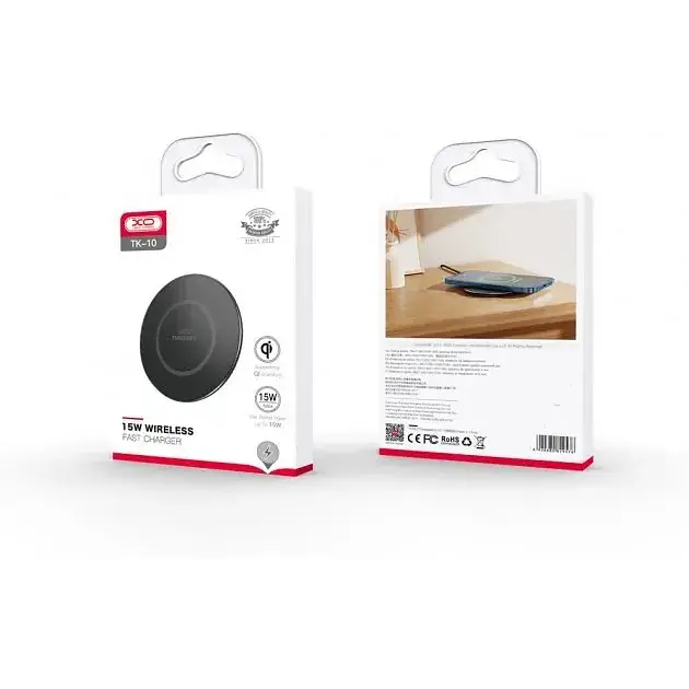 Зарядное устройство беспроводное XO TK10 Round Desktop 15 W - фото 2