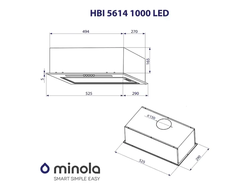 Витяжка Minola HBI 5614 I 1000 LED - фото 10