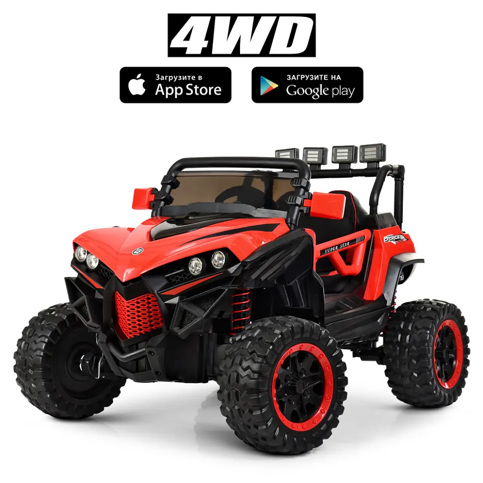 Детский электромобиль Bambi Джип M 3804EBLR-3 с музыкой и светом - фото 6