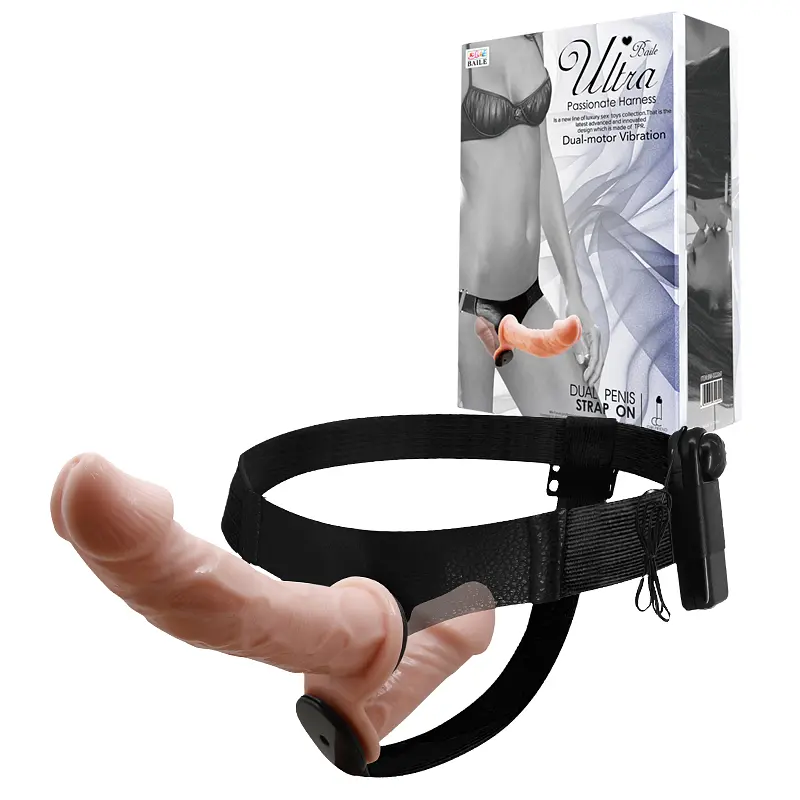 Подвійний страпон Ultra Passionate Harness тілесний