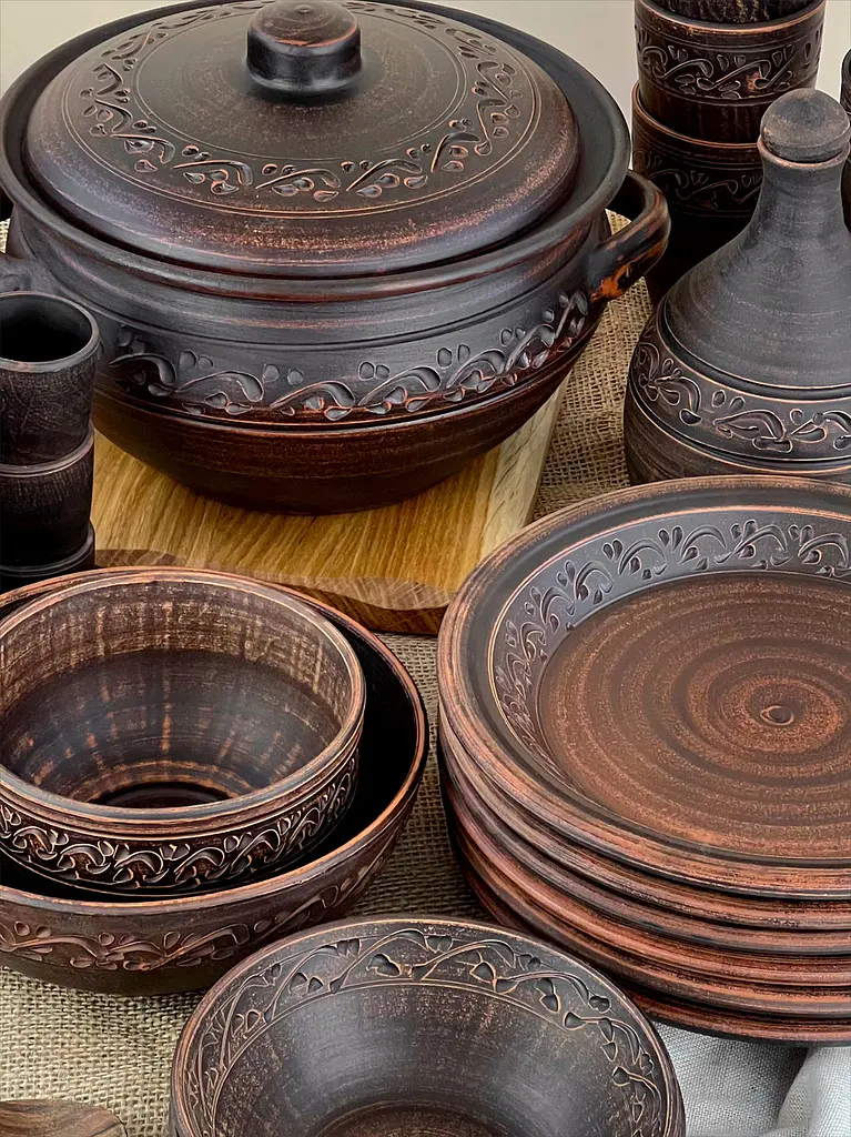 Шашличний столовий сервіз керамічного (глиняного) посуду на 6 осіб - фото 3