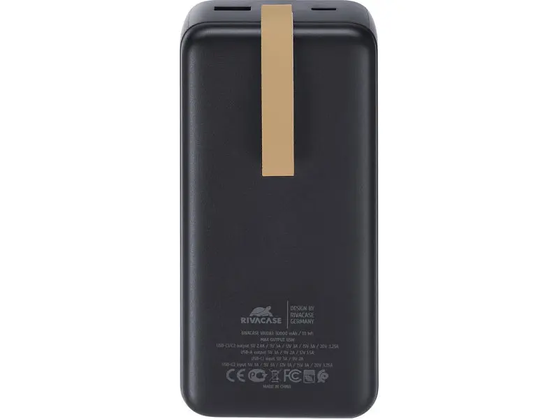 Зовнішній акумулятор (Power Bank) RIVACASE 30000mAh 65W Black (VA1083) - фото 3