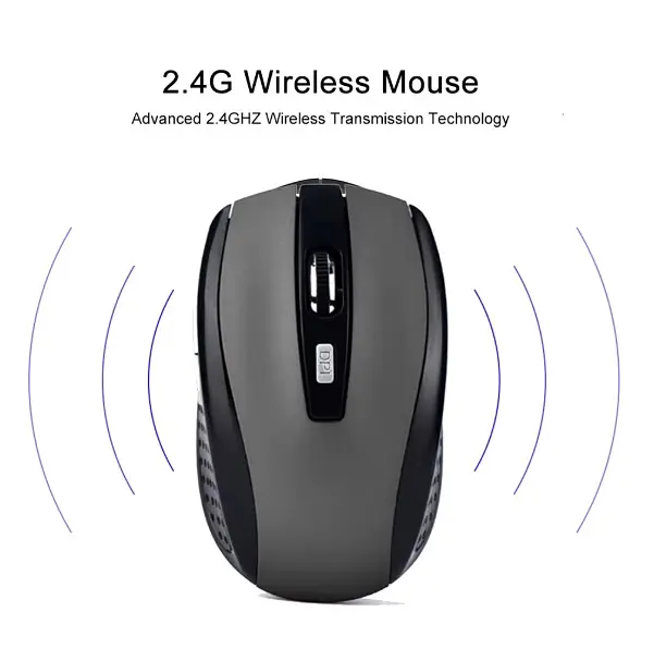Беспроводная мышка Silent Mouse 2.4G Серая  - фото 3