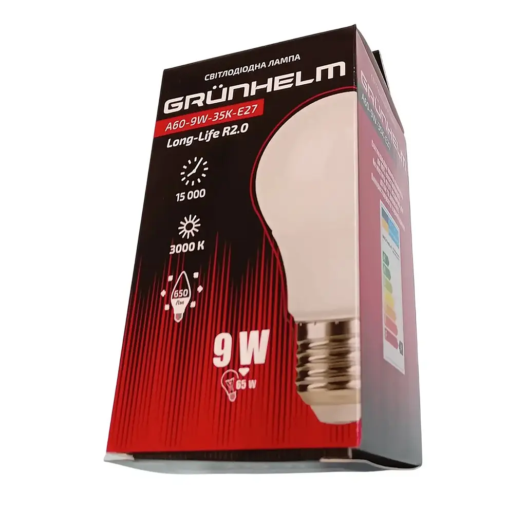 Лампа LED Grunhelm A60-9W-35K-E27 Long-Life R2.0 (149195) - фото 2