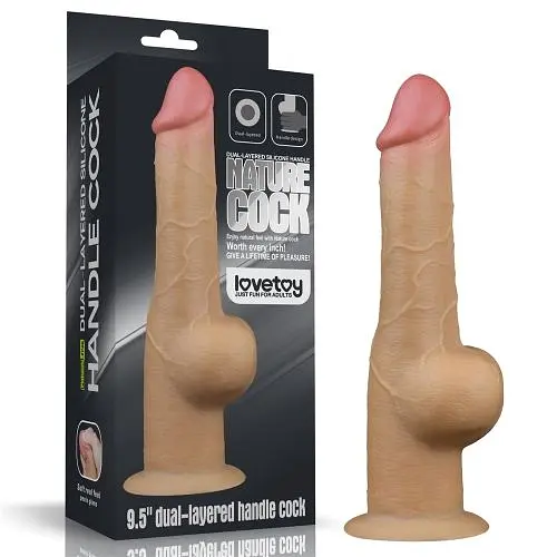 Реалістичний фалоімітатор LoveToy Dual-Layered Handle Cock, 25 см - фото 6