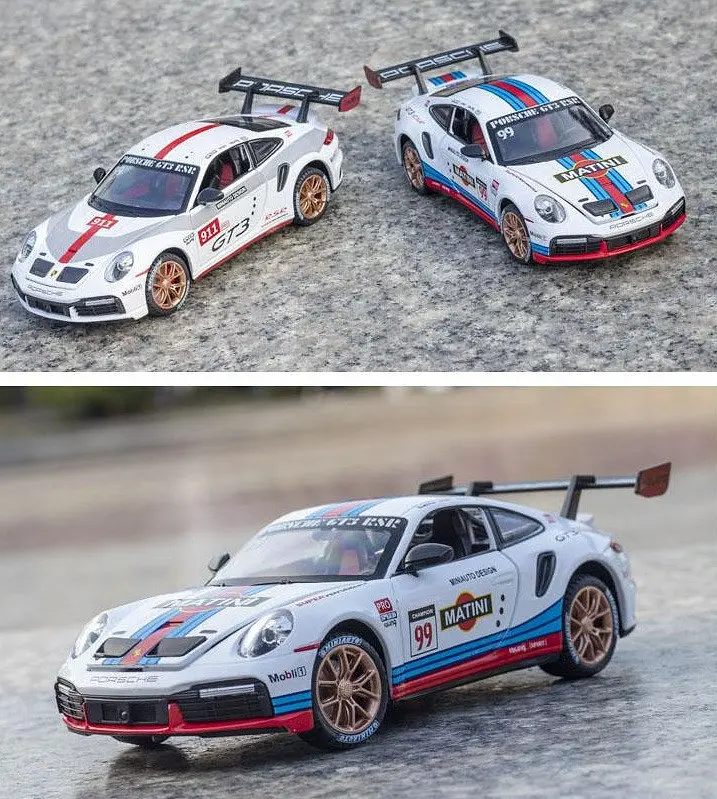 Колекційна металева модель автомобіля АвтоЕксперт Porsche 911 GT3 RSR з інерцією, світлом та звуком 1:32 - фото 5