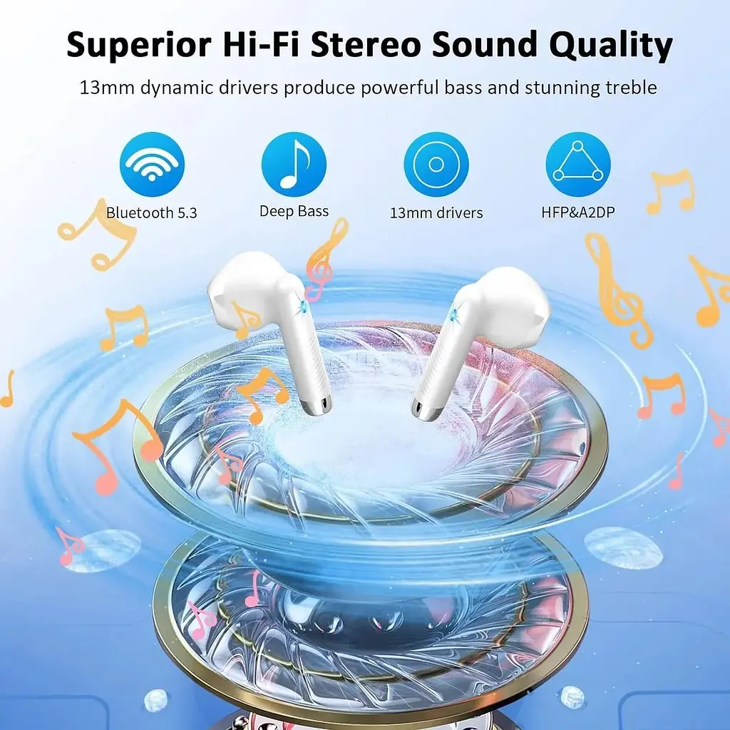 Бездротові навушники Bluetooth 5.3 з мікрофоном ENC 56H - фото 6