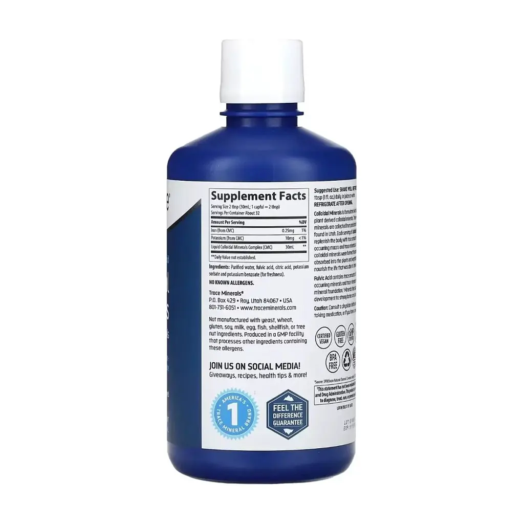 Мінерали Trace Minerals Колоїдні мінерали, без смаку, Collodial Minerals, 946 мл (TMR-00514) - фото 2
