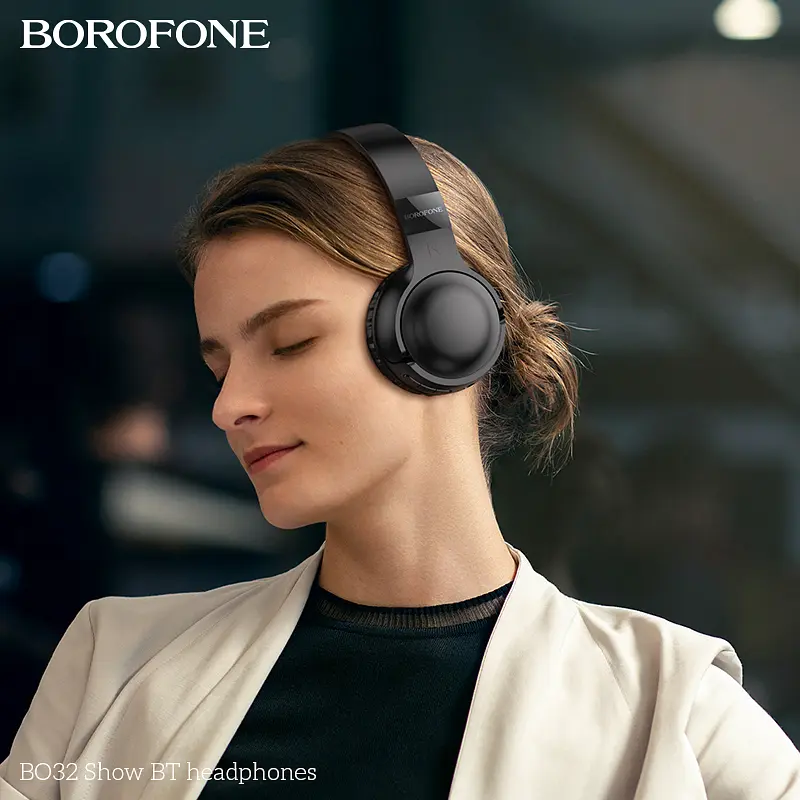 Бездротові накладні навушники BOROFONE BO32 Show BT headphones Black - фото 5