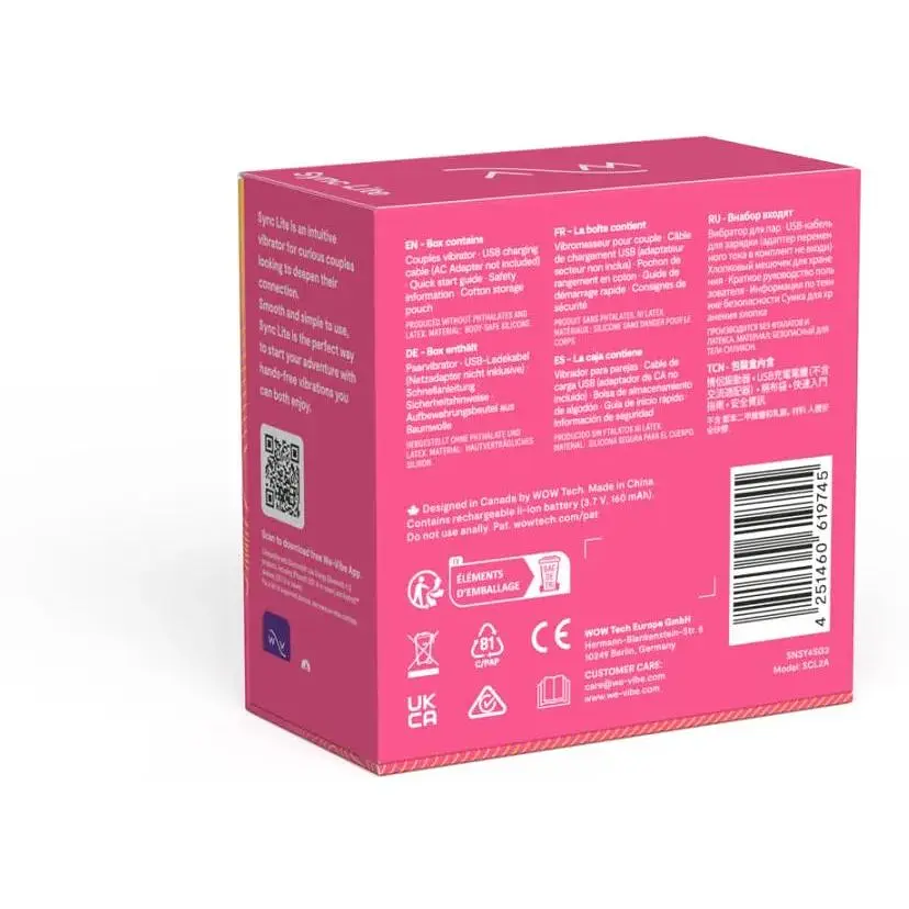 Смарт-вибратор We-Vibe Sync Lite Pink - фото 10