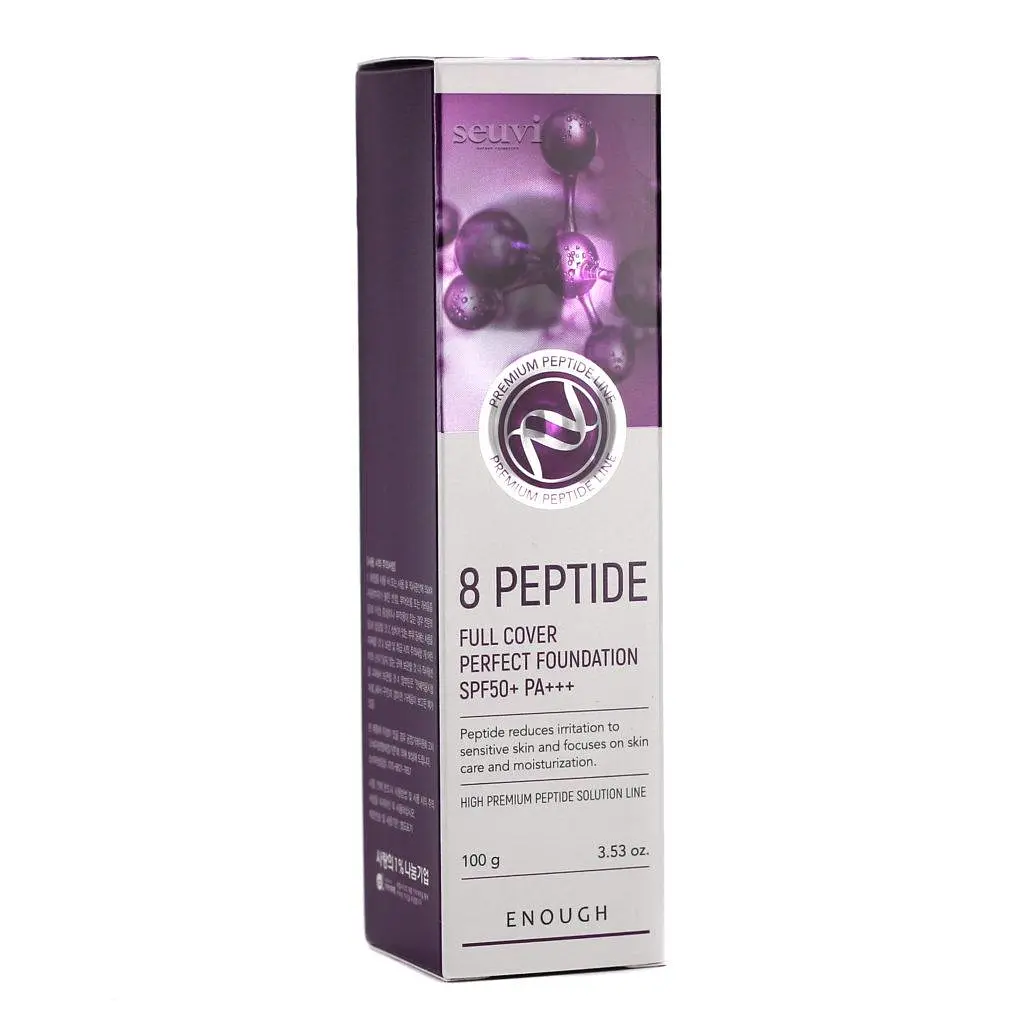 Тональний крем для обличчя Пептиди 8 Peptide Full Cover Perfect Foundation SPF50+ PA+++ (21) Enough 100 мл - фото 2