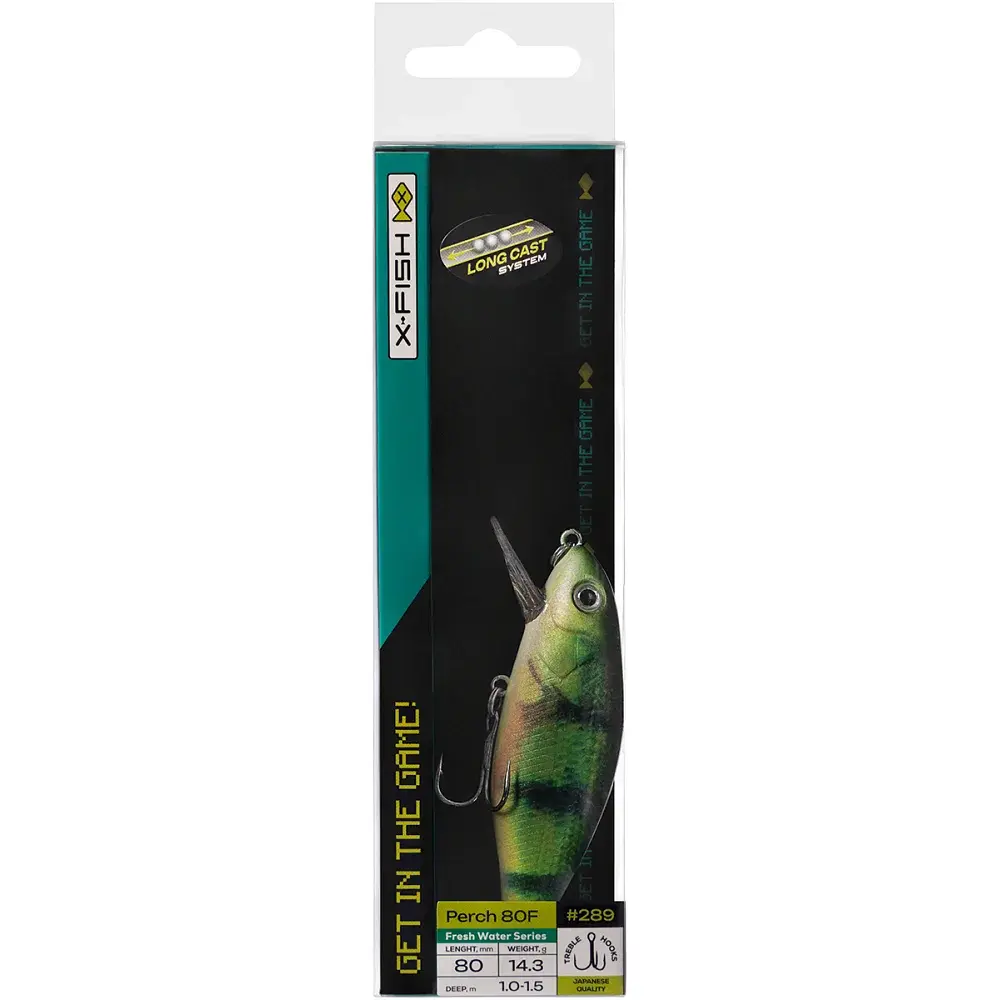 Воблер X-Fish Perch 80F 80mm 14.3g 289 (1.0-1.5m) - фото 2